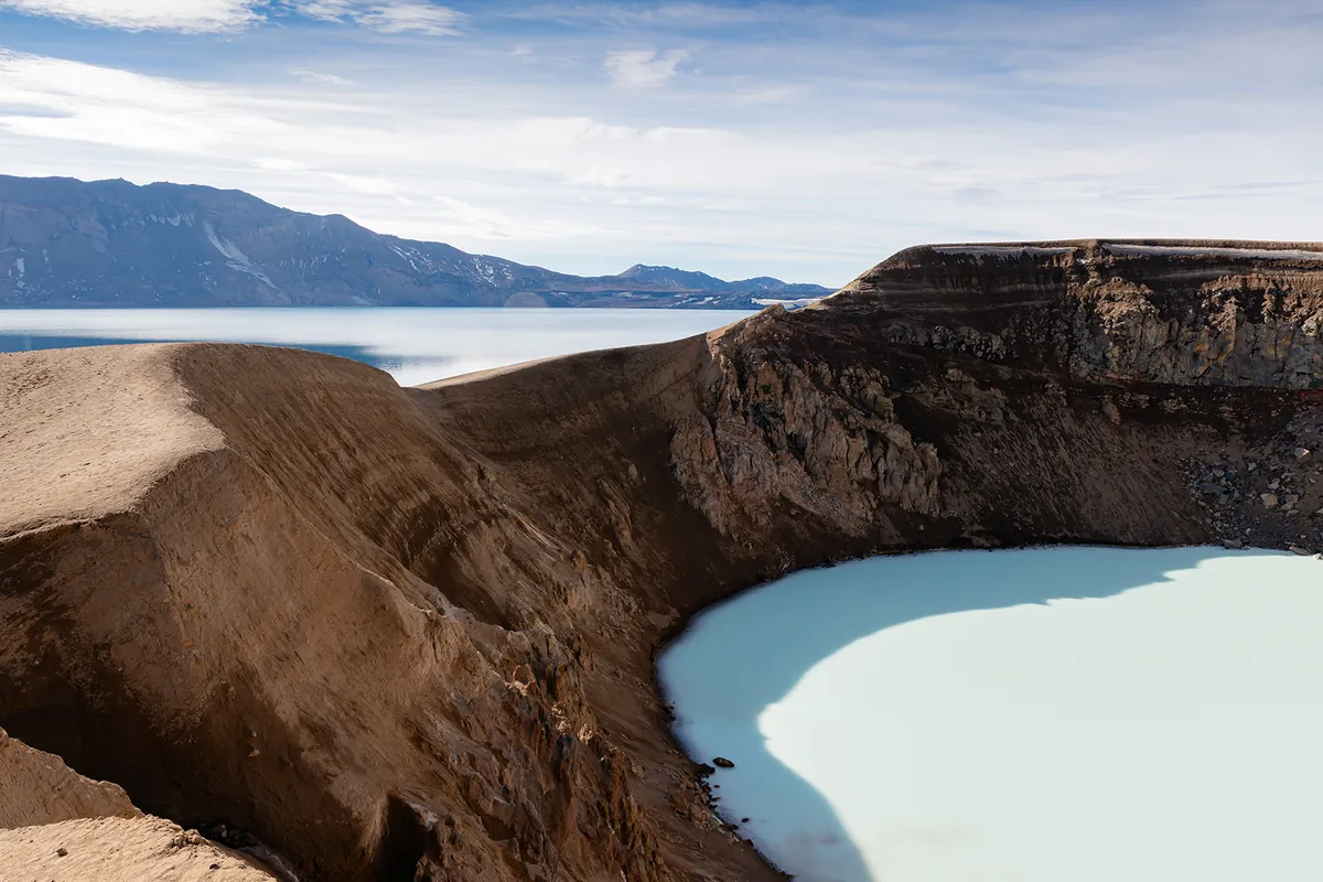 Le lac Viti dans la caldeira d'Askja, Islande